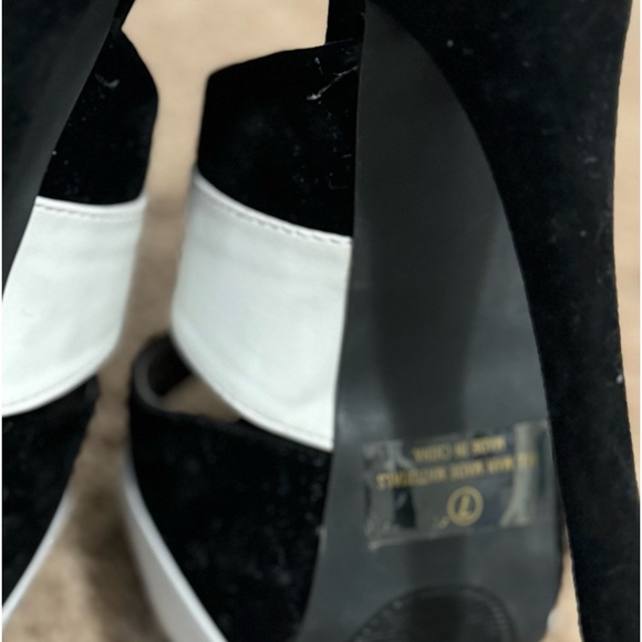 Lilliana black white peek toe 6 inch heels - Picture 7 of 7